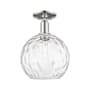 Innovations Lighting Athens Water Glass 10" Wide Semi-Flush Globe Ceiling Fixture Polished Nickel / Clear Water Glass