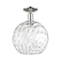 Innovations Lighting Athens Water Glass 12" Wide Semi-Flush Globe Ceiling Fixture Polished Nickel / Clear Water Glass