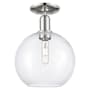 Innovations Lighting Athens 10" Wide Semi-Flush Globe Ceiling Fixture Polished Nickel / Clear
