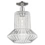 Innovations Lighting Springwater 12" Wide Semi-Flush Ceiling Fixture Polished Nickel / Clear Fluted