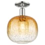 Innovations Lighting Brookhaven Sphere 10" Wide Semi-Flush Ceiling Fixture with Hand-Blown Amber Glass Shade Polished Nickel
