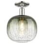 Innovations Lighting Brookhaven Sphere 10" Wide Semi-Flush Ceiling Fixture with Slate Glass Shade Polished Nickel