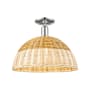 Innovations Lighting Natural Ballston Dome 16" Wide Semi-flush Ceiling Fixture Polished Nickel / Natural