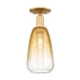 Innovations Lighting Brookhaven Almond 6" Wide Semi-Flush Ceiling Fixture Satin Gold / Amber