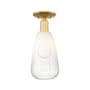 Innovations Lighting Brookhaven Almond 6" Wide Semi-Flush Ceiling Fixture Satin Gold / Opal