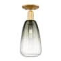 Innovations Lighting Brookhaven Almond 6" Wide Semi-Flush Ceiling Fixture Satin Gold / Slate