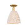 Innovations Lighting Natural Ballston Dome 9" Wide Semi-flush Ceiling Fixture Satin Gold / Natural