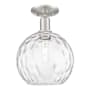 Innovations Lighting Athens Water Glass 10" Wide Semi-Flush Globe Ceiling Fixture Brushed Satin Nickel / Clear Water Glass