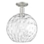 Innovations Lighting Athens Water Glass 12" Wide Semi-Flush Globe Ceiling Fixture Brushed Satin Nickel / Clear Water Glass