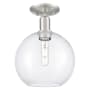 Innovations Lighting Athens 10" Wide Semi-Flush Globe Ceiling Fixture Brushed Satin Nickel / Clear