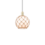 Innovations Lighting Farmhouse Rope 10" Wide Mini Pendant Antique Brass / White Glass with Brown Rope