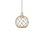 Innovations Lighting Farmhouse Rope 10" Wide Mini Pendant Antique Brass / Clear Glass with Brown Rope