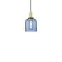 Innovations Lighting Bella 6" Wide Mini Pendant Antique Brass / Blue
