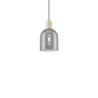 Innovations Lighting Bella 6" Wide Mini Pendant Antique Brass / Light Smoke