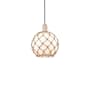 Innovations Lighting Farmhouse Rope 10" Wide Mini Pendant Antique Copper / White Glass with Brown Rope