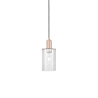 Innovations Lighting Clymer 5" Wide Mini Pendant Antique Copper / Clear