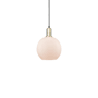 Innovations Lighting Athens 8" Wide Mini Pendant Black Antique Brass / Matte White