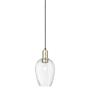 Innovations Lighting Preston 6" Wide Mini Pendant Black Antique Brass / Clear