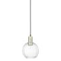Innovations Lighting Preston 7" Wide Mini Pendant Black Antique Brass / Clear