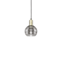 Innovations Lighting Rochester 6" Wide Mini Pendant Black Antique Brass / Light Smoke