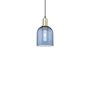 Innovations Lighting Bella 6" Wide Mini Pendant Black Antique Brass / Blue