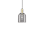 Innovations Lighting Bella 6" Wide Mini Pendant Black Antique Brass / Light Smoke