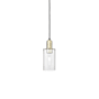 Innovations Lighting Clymer 5" Wide Mini Pendant Black Antique Brass / Clear