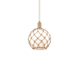 Innovations Lighting Farmhouse Rope 10" Wide Mini Pendant Brushed Brass / White Glass with Brown Rope