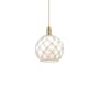 Innovations Lighting Farmhouse Rope 10" Wide Mini Pendant Brushed Brass / White Glass with White Rope
