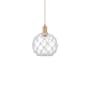 Innovations Lighting Farmhouse Rope 10" Wide Mini Pendant Brushed Brass / Clear Glass with White Rope