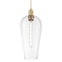 Innovations Lighting Chelsea 8" Wide Cord Hung Mini Pendant with Clear Glass Shade Brushed Brass
