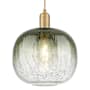 Innovations Lighting Brookhaven Sphere 10" Wide Cord Hung Mini Pendant with Slate Glass Shade Brushed Brass