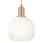 Innovations Lighting Brookhaven Globe 8" Wide Cord Hung Mini Pendant with Opal Glass Shade Brushed Brass