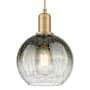 Innovations Lighting Brookhaven Globe 8" Wide Cord Hung Mini Pendant with Slate Glass Shade Brushed Brass