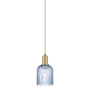 Innovations Lighting Bridal Veil 5" Wide Mini Pendant Brushed Brass / Blue
