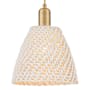 Innovations Lighting Natural Ballston Dome 9" Wide Cord Hung Mini Pendant with Natural Rope Shade Brushed Brass