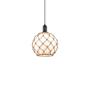 Innovations Lighting Farmhouse Rope 10" Wide Mini Pendant Matte Black / White Glass with Brown Rope