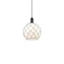 Innovations Lighting Farmhouse Rope 10" Wide Mini Pendant Matte Black / White Glass with White Rope