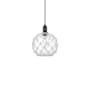 Innovations Lighting Farmhouse Rope 10" Wide Mini Pendant Matte Black / Clear Glass with White Rope