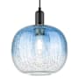 Innovations Lighting Brookhaven Sphere 10" Wide Cord Hung Mini Pendant with Sapphire Blue Glass Shade Matte Black