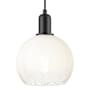 Innovations Lighting Brookhaven Globe 8" Wide Cord Hung Mini Pendant with Opal Glass Shade Matte Black