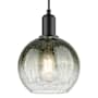 Innovations Lighting Brookhaven Globe 8" Wide Cord Hung Mini Pendant with Slate Glass Shade Matte Black