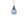 Innovations Lighting Bella 6" Wide Mini Pendant Matte Black / Blue