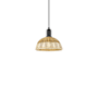 Innovations Lighting Natural Ballston Dome 9" Wide Mini Pendant Matte Black / Natural