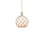 Innovations Lighting Farmhouse Rope 10" Wide Mini Pendant Champagne Bronze / White Glass with Brown Rope