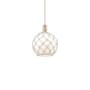 Innovations Lighting Farmhouse Rope 10" Wide Mini Pendant Champagne Bronze / White Glass with White Rope