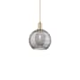 Innovations Lighting Athens Deco Swirl 10" Wide Mini Pendant Champagne Bronze / Light Smoke Deco Swirl