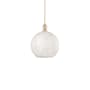 Innovations Lighting White Mouchette 12" Wide Pendant Champagne Bronze / White Mouchette