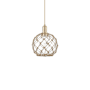 Innovations Lighting Farmhouse Rope 10" Wide Mini Pendant Champagne Bronze / Clear Glass with Brown Rope