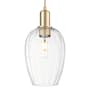 Innovations Lighting Preston 6" Wide Cord Hung Mini Pendant with Clear, Ribbed Glass Shade Champagne Bronze
